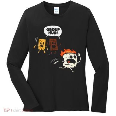 Camping Group Hug Smores Funny Marshmallow Women's Long Sleeve Shirt