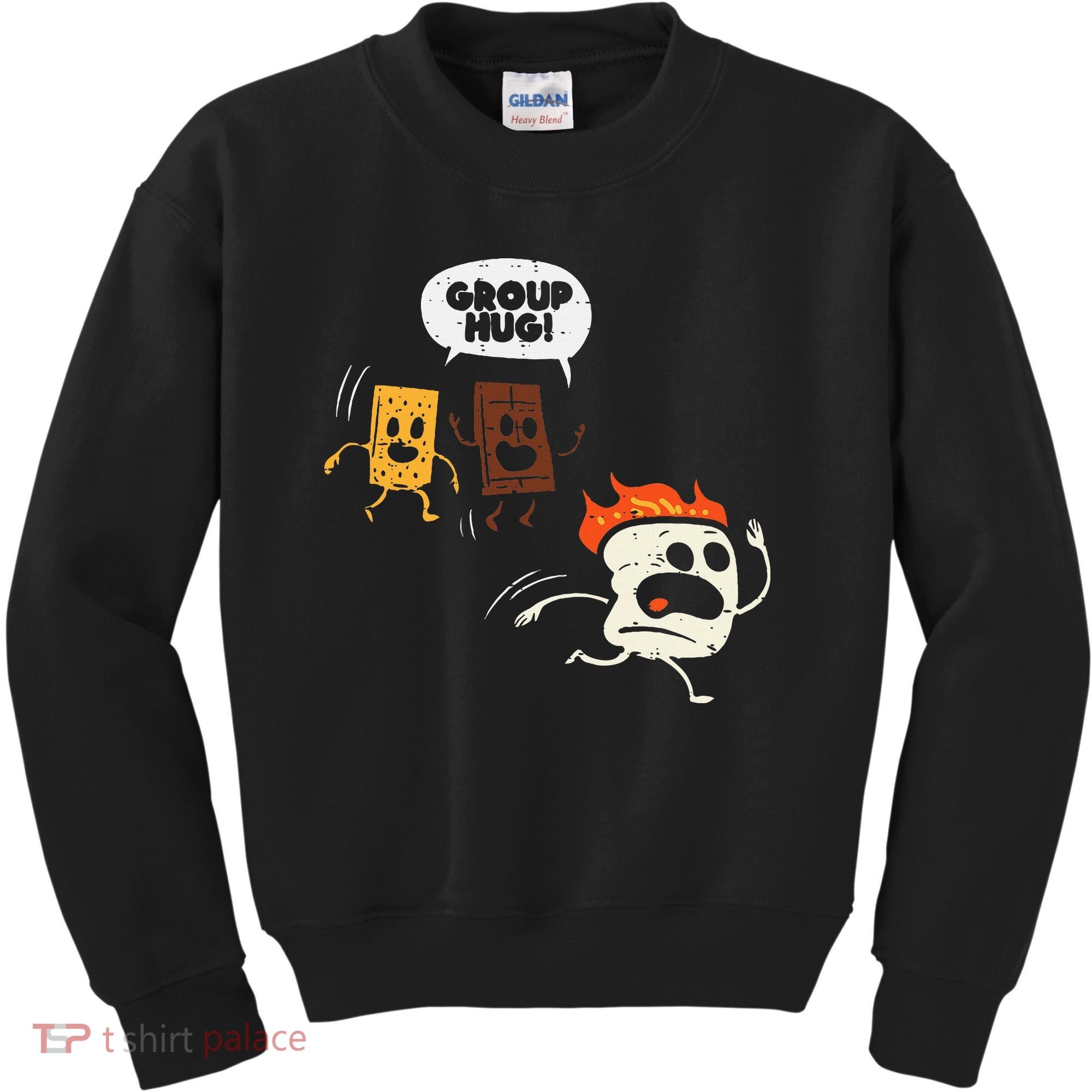 Camping Group Hug Smores Funny Marshmallow Kids Sweatshirt