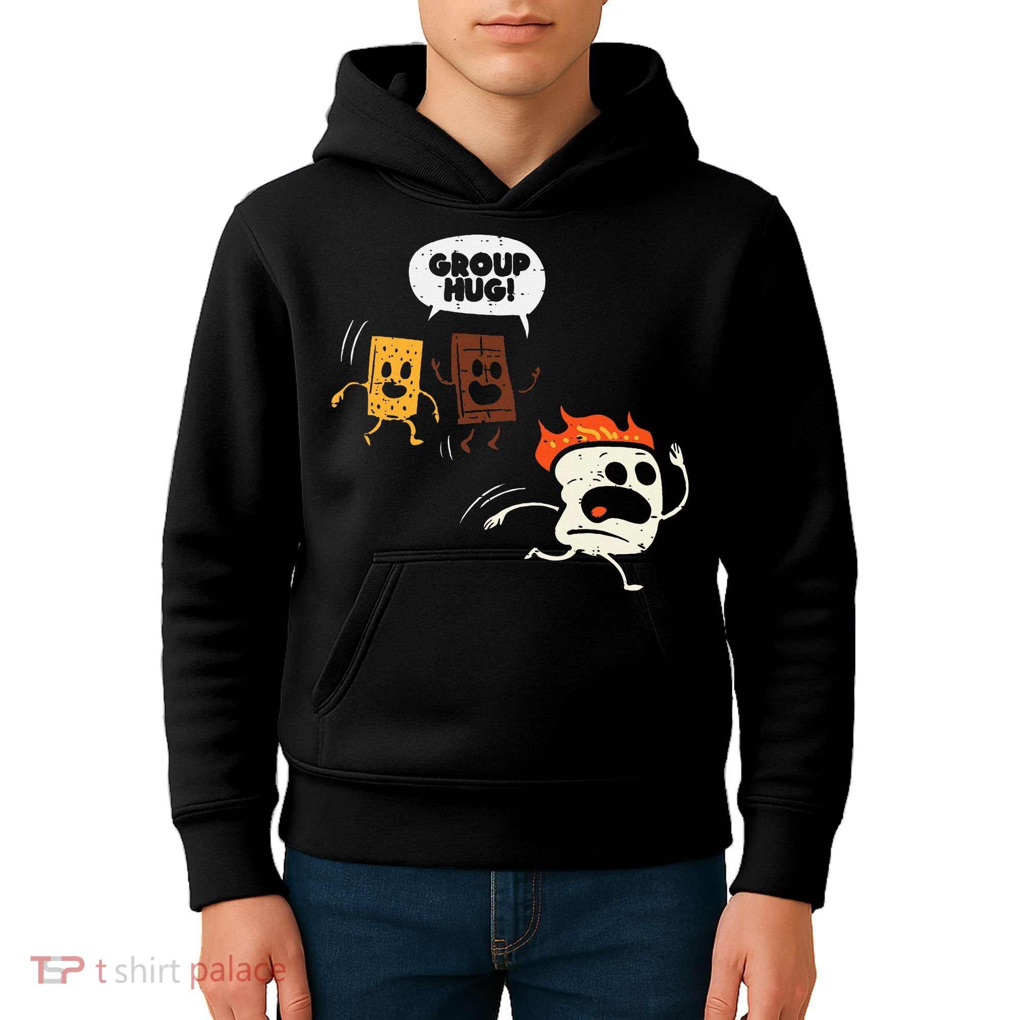 Camping Group Hug Smores Funny Marshmallow Kids Hoodie