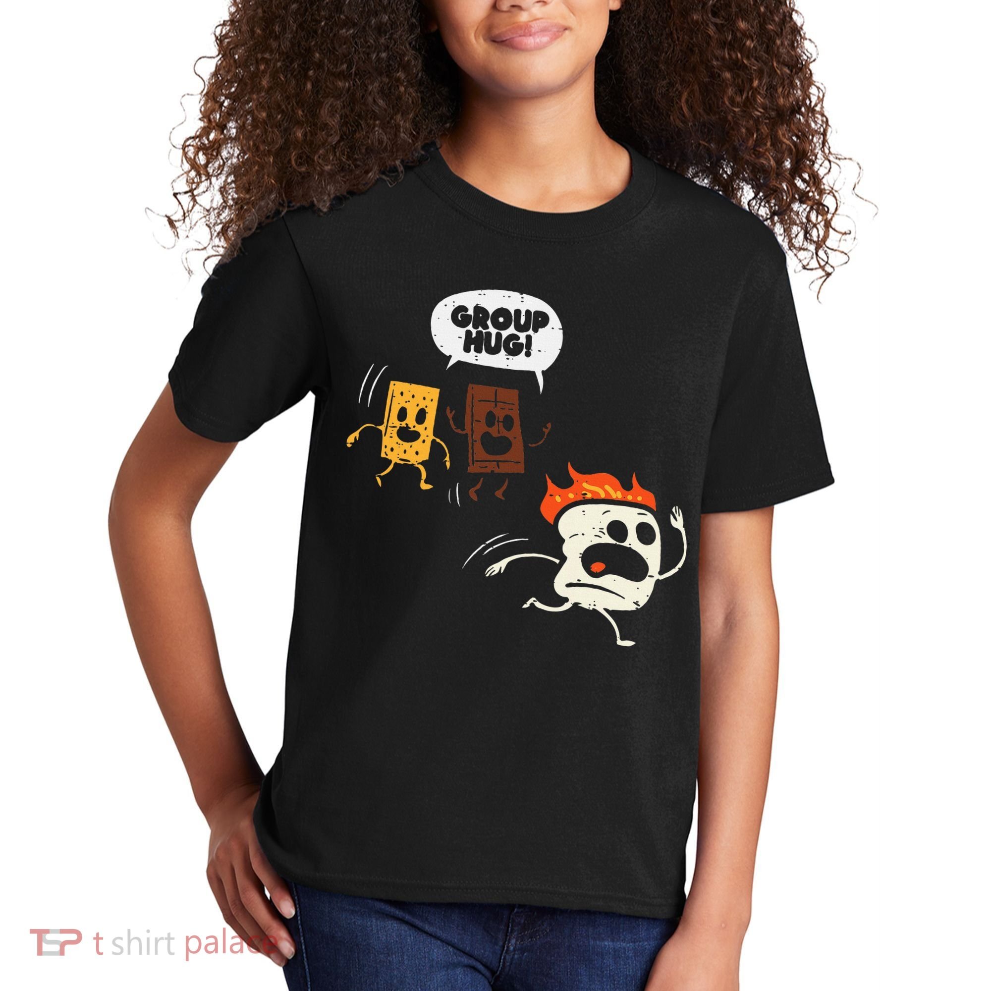 Camping Group Hug Smores Funny Marshmallow Kids T-Shirt