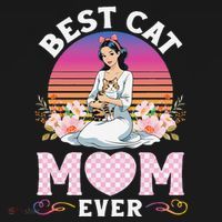 Cute Girl Hugging Oriental And Flowers Best Cat Mom Ever Women's Tank Top thumb 5