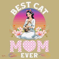 Cute Girl Hugging Oriental And Flowers Best Cat Mom Ever Mousepad thumb 1