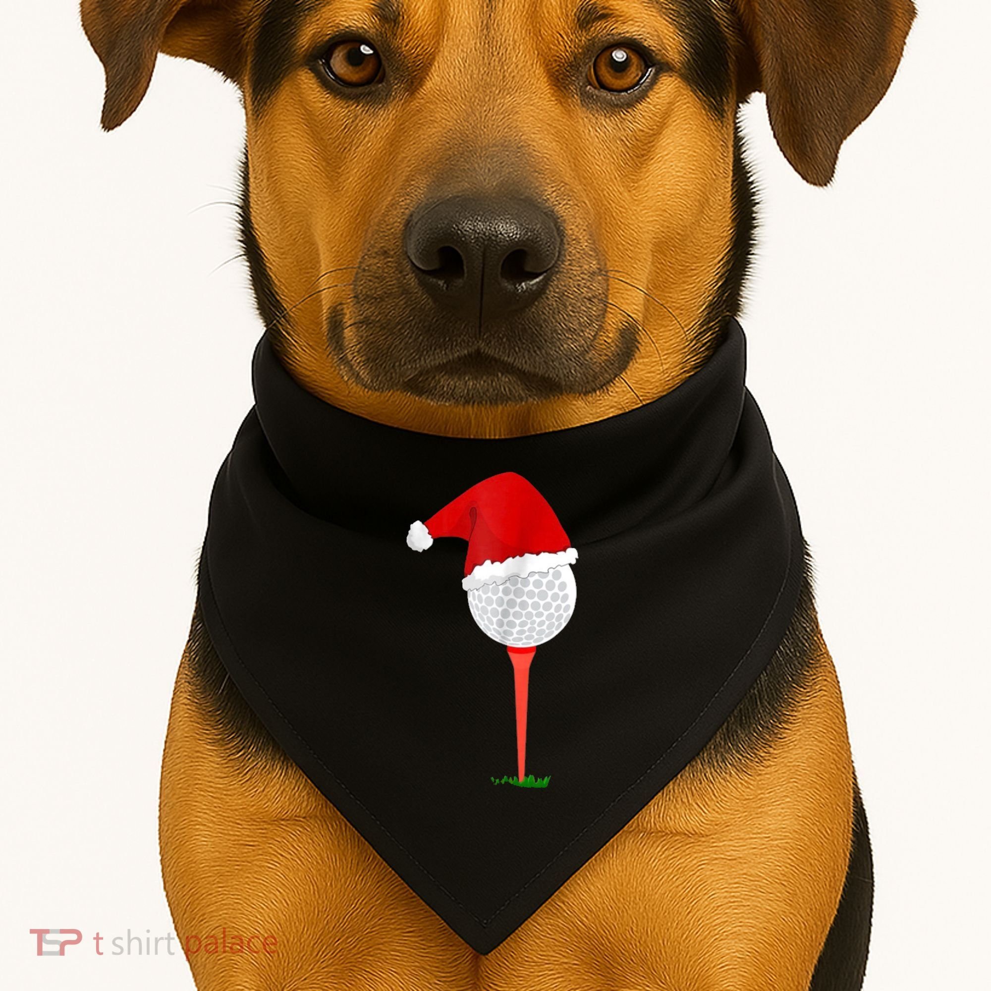 Christmas Golf Holiday Hole In One Classic USA-Made Doggie Bandana