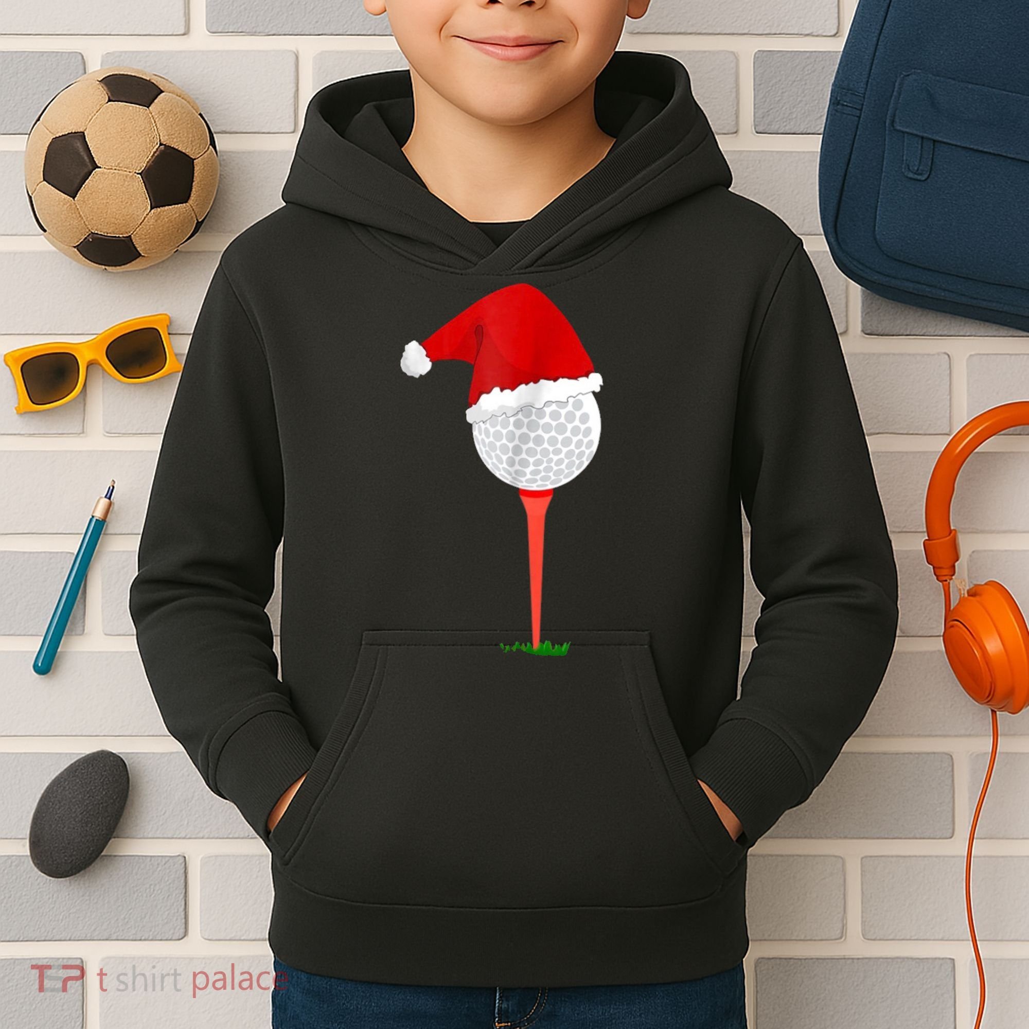 Christmas Golf Holiday Hole In One Classic Kids Hoodie