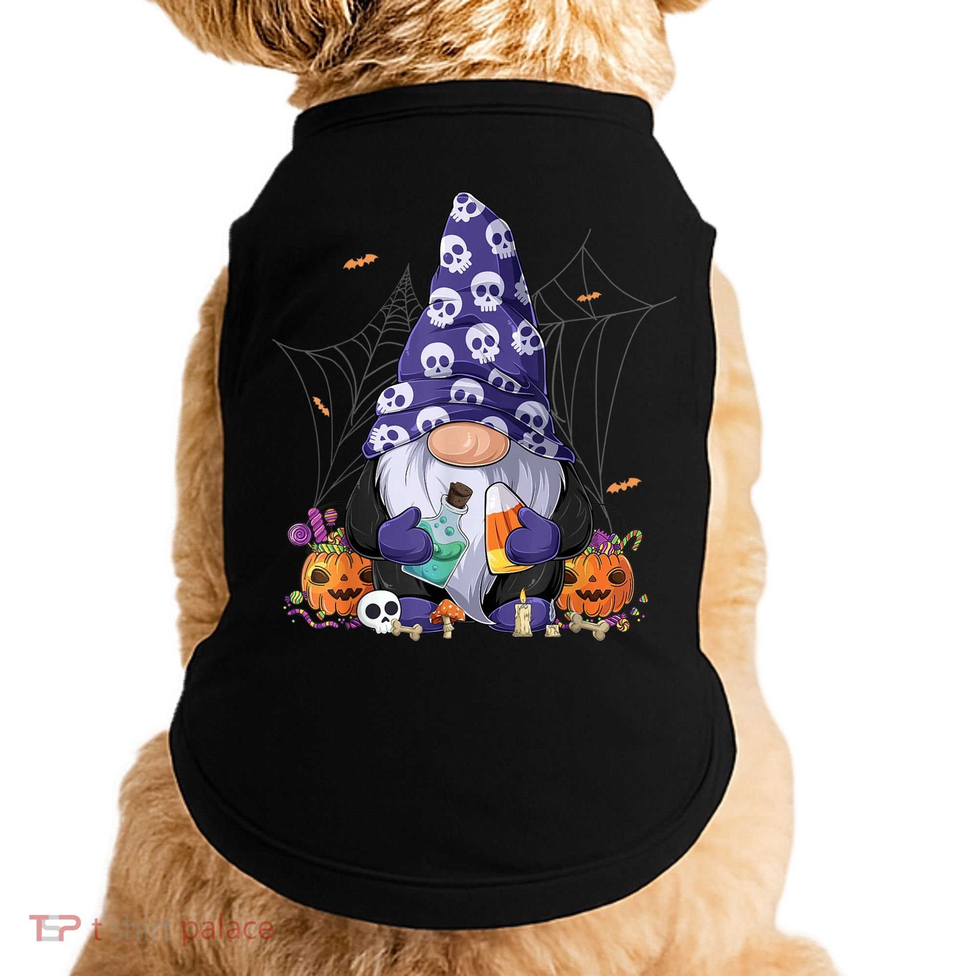 Cute Gnomes Happy Halloween Fall Candy Corn Pumpkin Doggie Tank