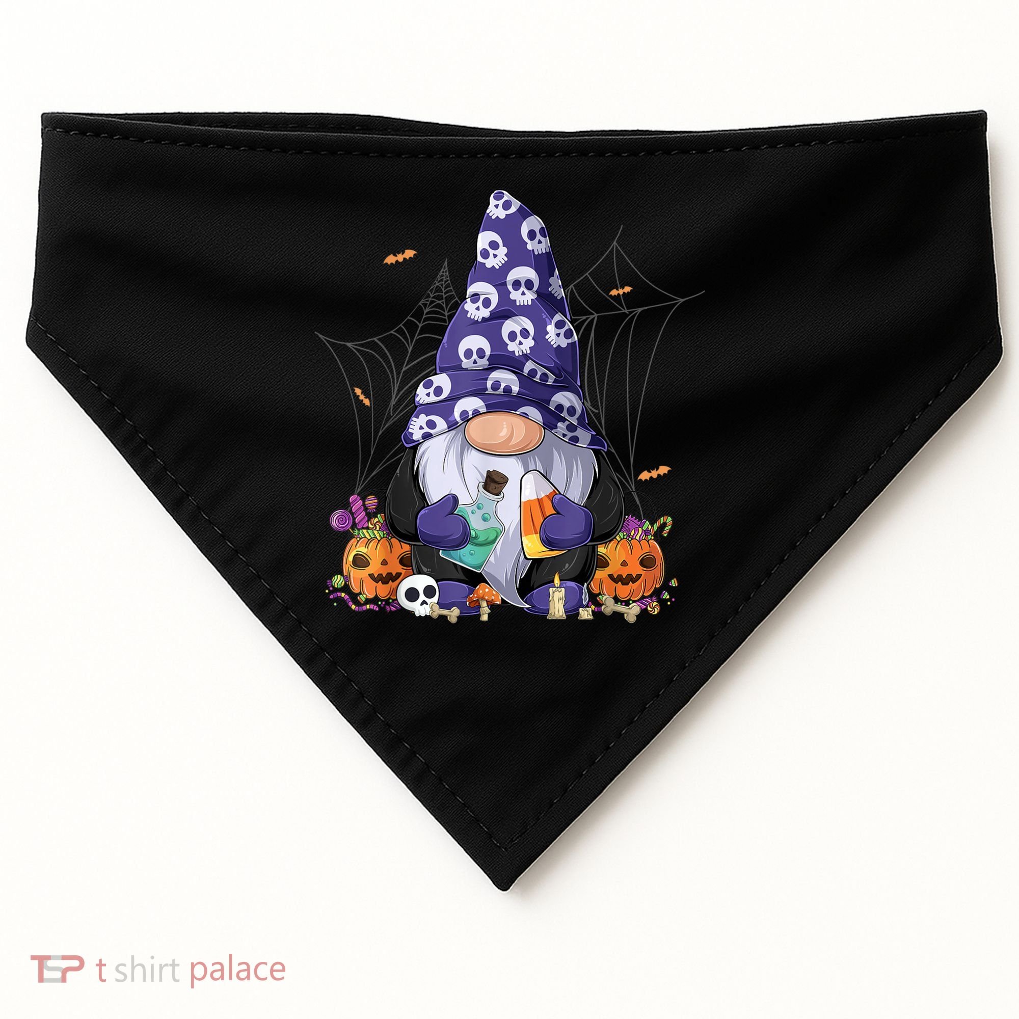 Cute Gnomes Happy Halloween Fall Candy Corn Pumpkin USA-Made Doggie Bandana