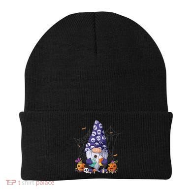 Cute Gnomes Happy Halloween Fall Candy Corn Pumpkin Beanie