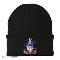 Cute Gnomes Happy Halloween Fall Candy Corn Pumpkin Beanie thumb 0