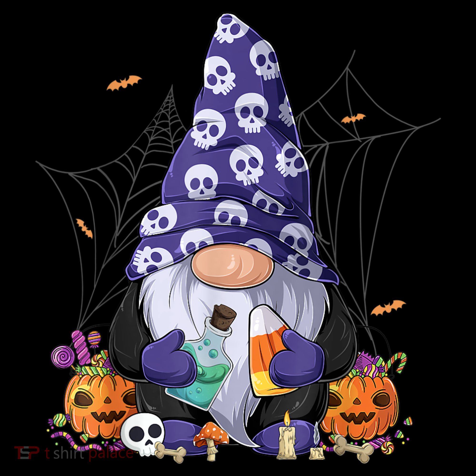 Cute Gnomes Happy Halloween Fall Candy Corn Pumpkin Ornament
