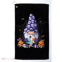 Cute Gnomes Happy Halloween Fall Candy Corn Pumpkin Golf Towel thumb 0