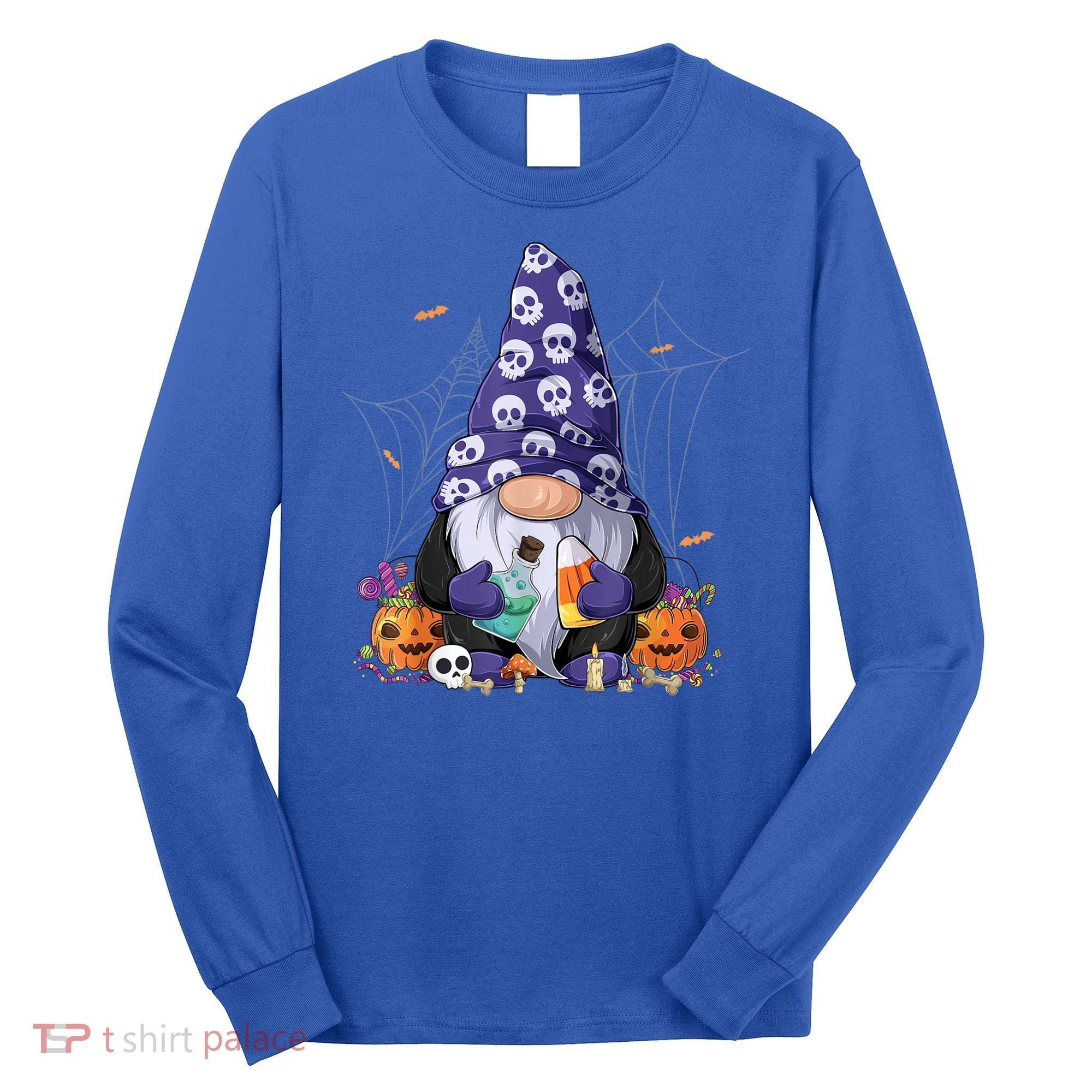 Cute Gnomes Happy Halloween Fall Candy Corn Pumpkin Long Sleeve Shirt