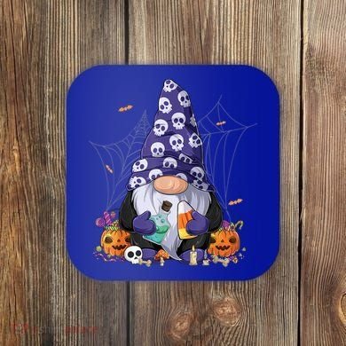 Cute Gnomes Happy Halloween Fall Candy Corn Pumpkin Coaster