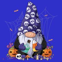 Cute Gnomes Happy Halloween Fall Candy Corn Pumpkin Coaster thumb 2