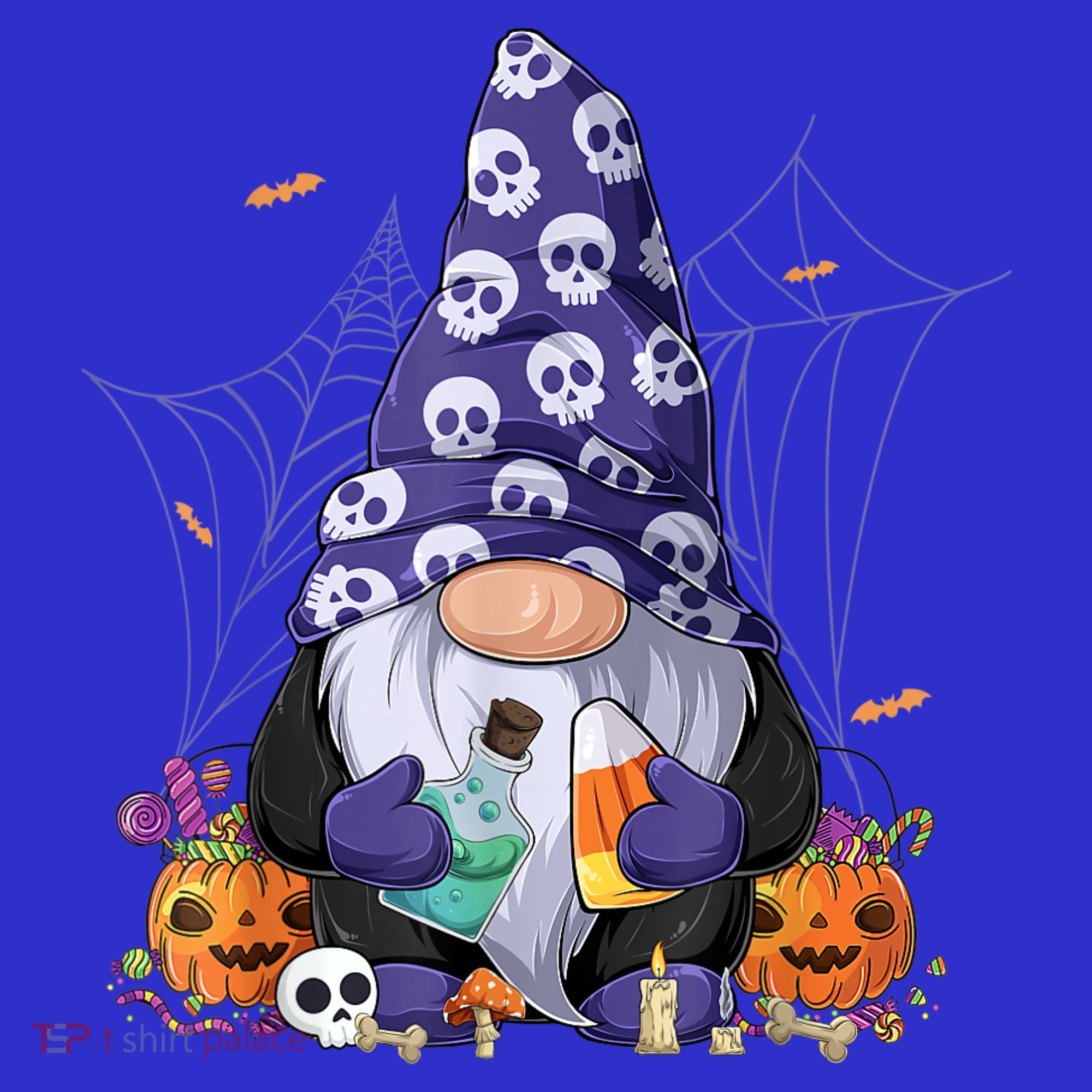 Cute Gnomes Happy Halloween Fall Candy Corn Pumpkin Coaster