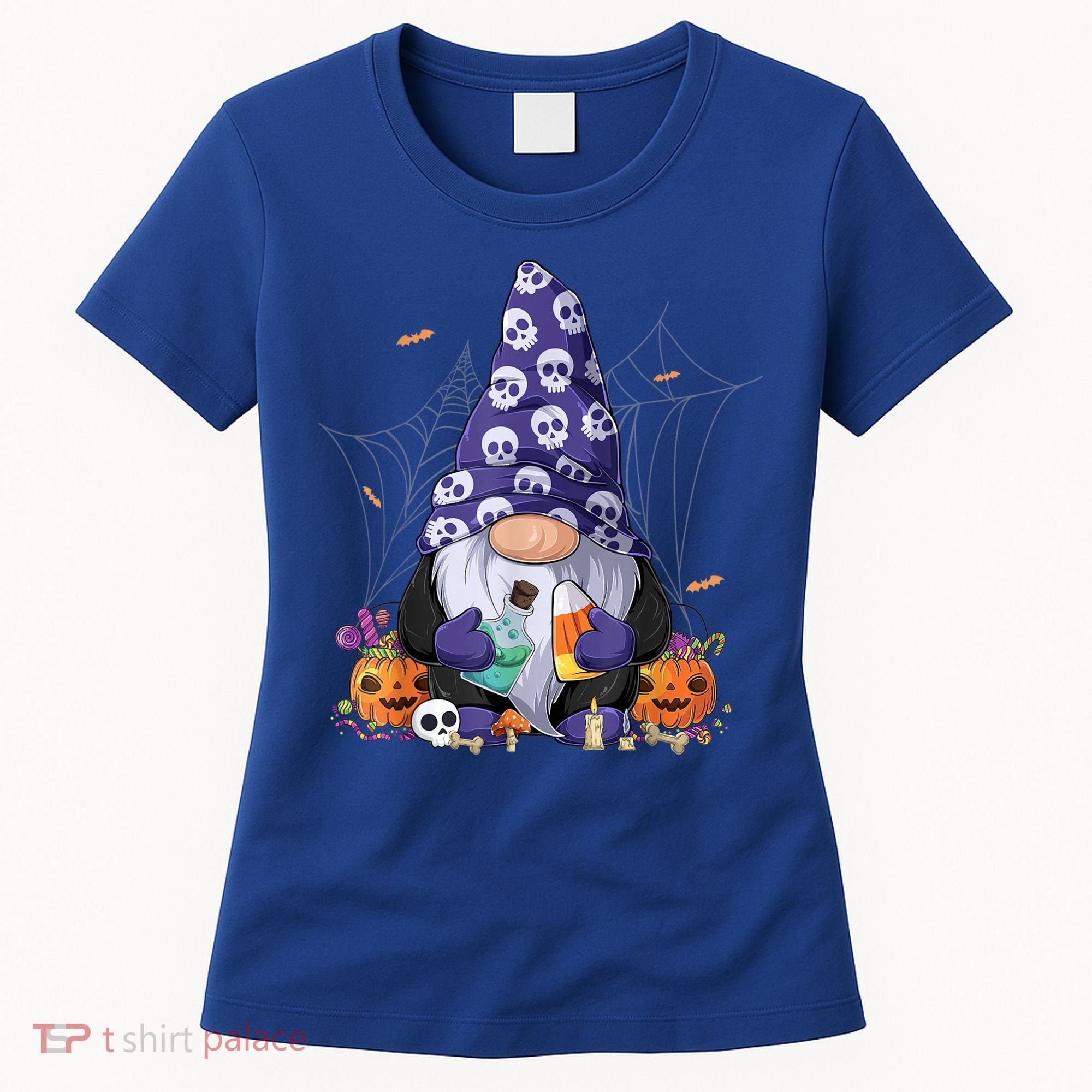 Cute Gnomes Happy Halloween Fall Candy Corn Pumpkin Women's T-Shirt
