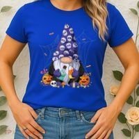 Cute Gnomes Happy Halloween Fall Candy Corn Pumpkin Women's T-Shirt thumb 2