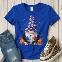 Cute Gnomes Happy Halloween Fall Candy Corn Pumpkin Women's T-Shirt thumb 3