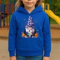 Cute Gnomes Happy Halloween Fall Candy Corn Pumpkin Kids Hoodie thumb 3
