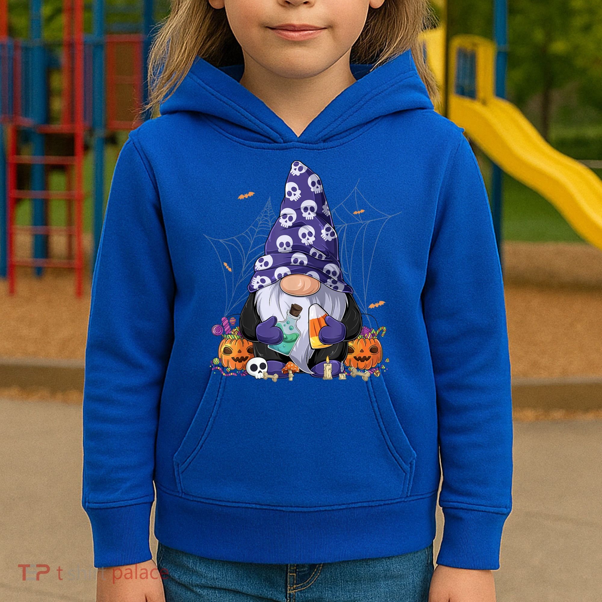 Cute Gnomes Happy Halloween Fall Candy Corn Pumpkin Kids Hoodie