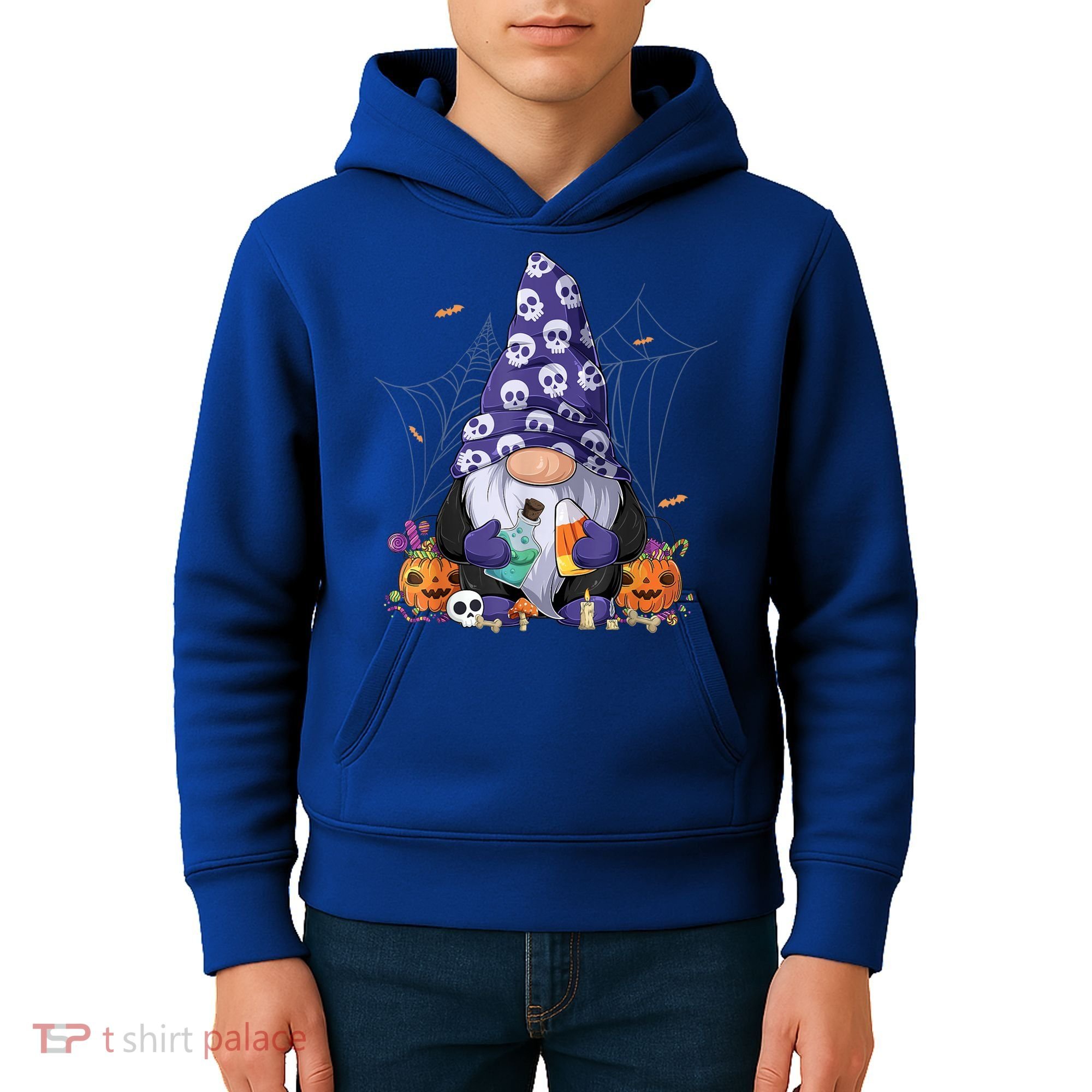 Cute Gnomes Happy Halloween Fall Candy Corn Pumpkin Kids Hoodie