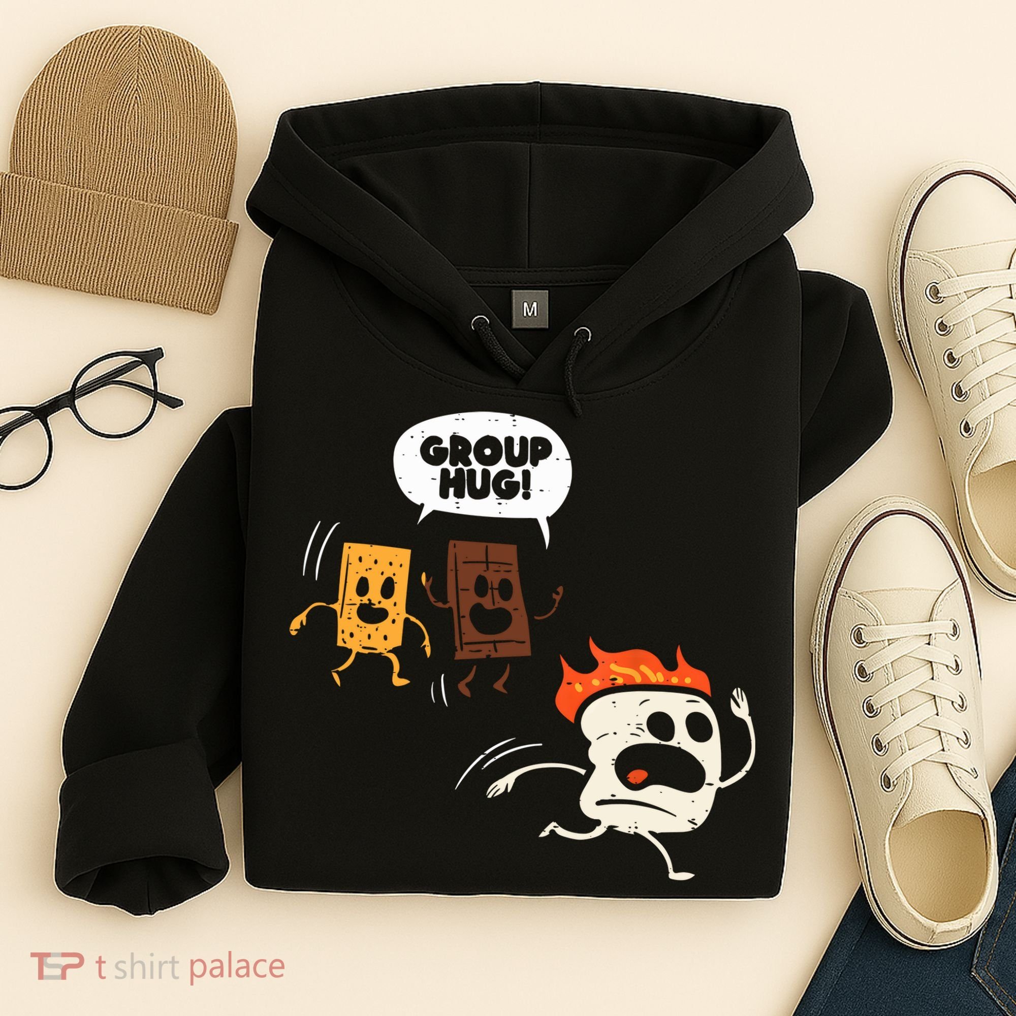 Camping Group Hug Smores Funny Marshmallow Men Women Kids Hoodie