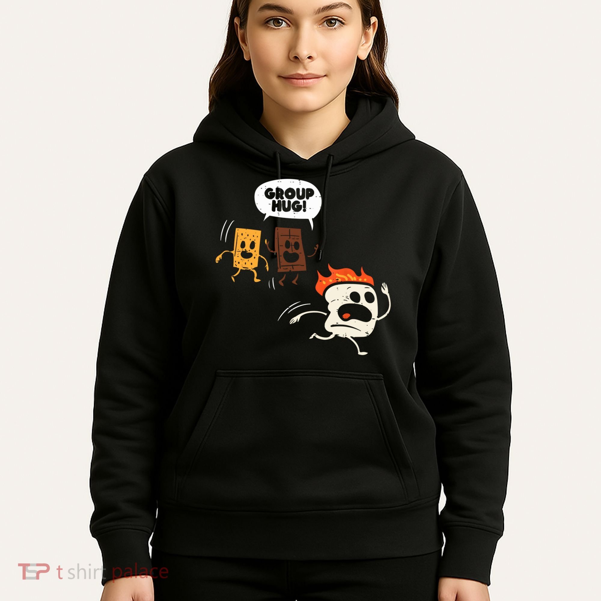 Camping Group Hug Smores Funny Marshmallow Men Women Kids Hoodie