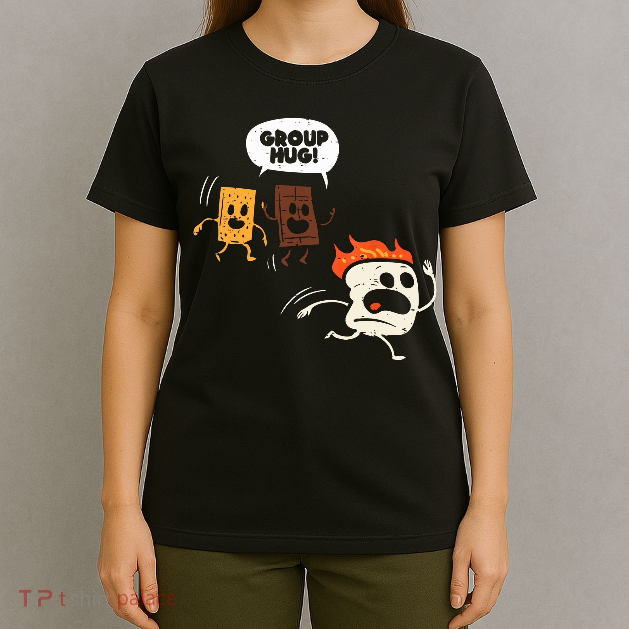 Camping Group Hug Smores Funny Marshmallow Men Women Kids T-Shirt