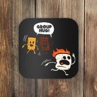 Camping Group Hug Smores Funny Marshmallow Men Women Kids Coaster thumb 0