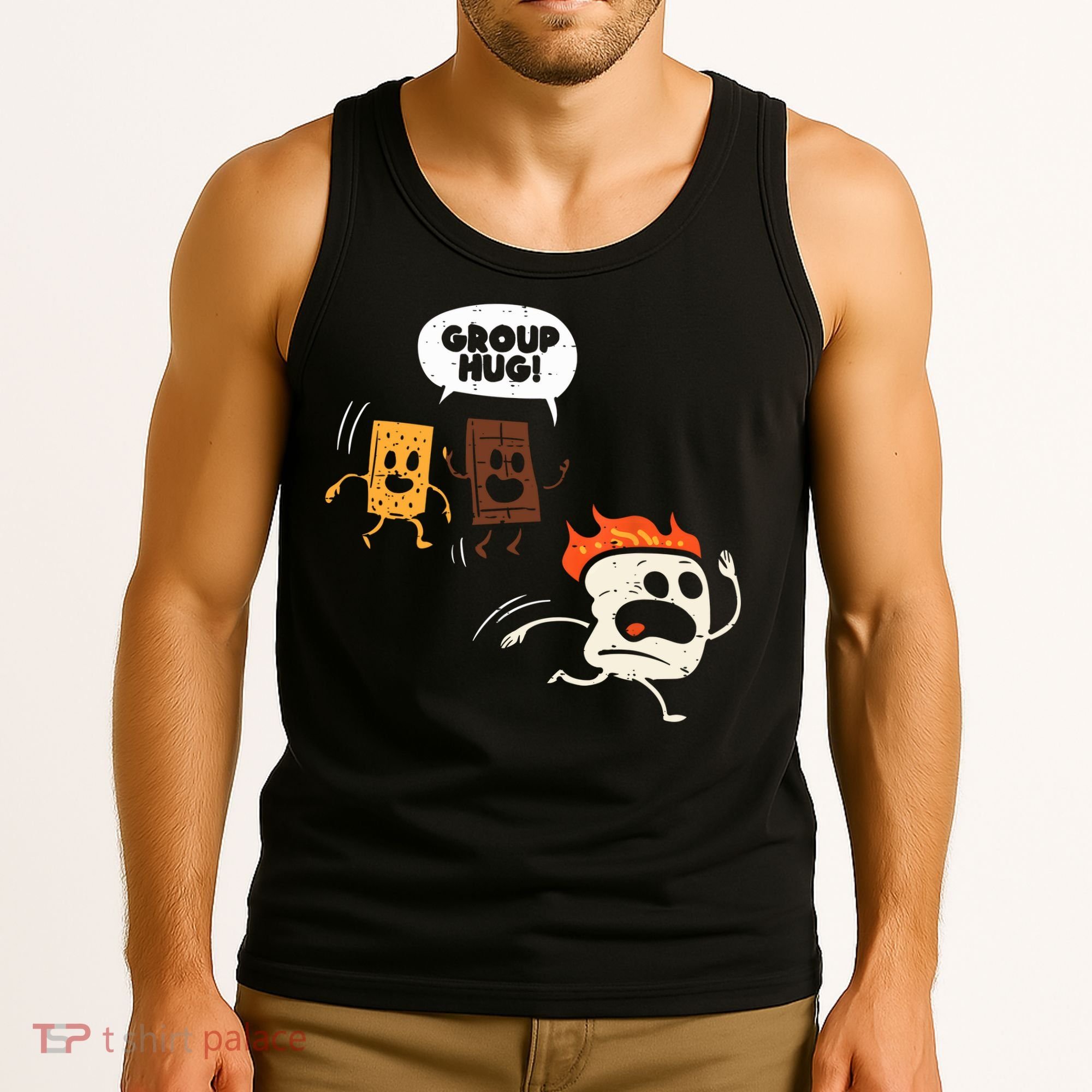 Camping Group Hug Smores Funny Marshmallow Men Women Kids Tank Top
