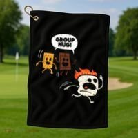 Camping Group Hug Smores Funny Marshmallow Men Women Kids Golf Towel thumb 1