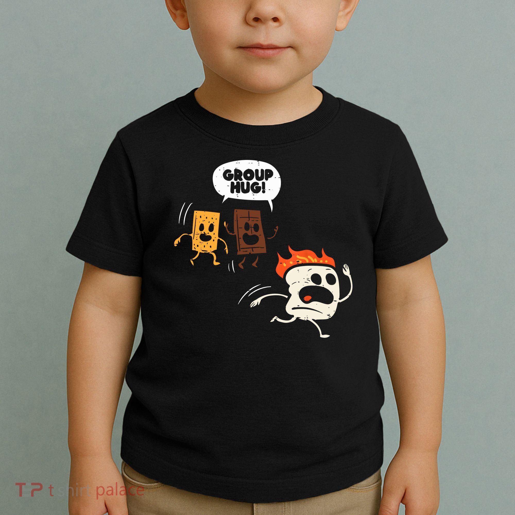 Camping Group Hug Smores Funny Marshmallow Men Women Kids Toddler T-Shirt