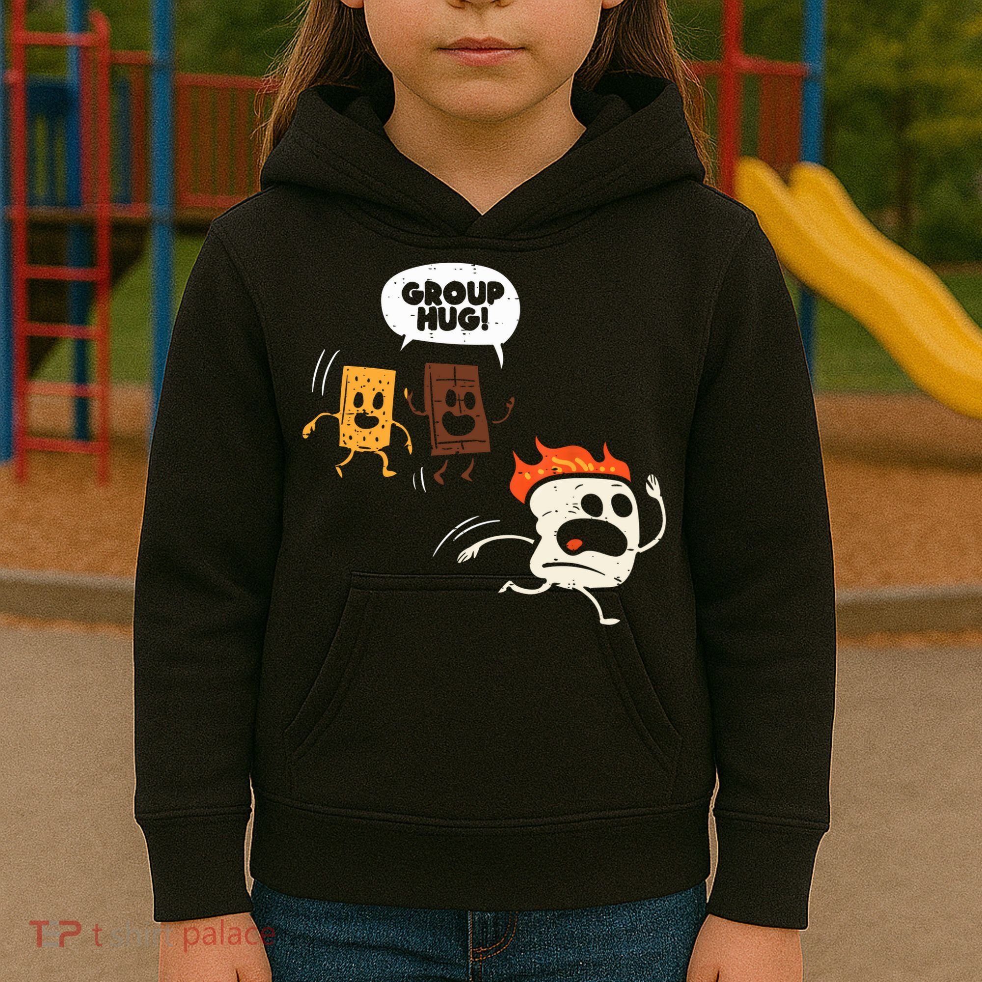Camping Group Hug Smores Funny Marshmallow Men Women Kids Kids Hoodie