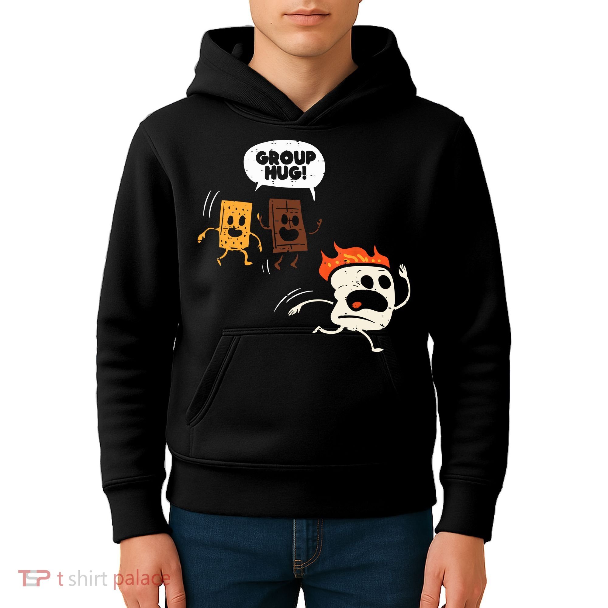 Camping Group Hug Smores Funny Marshmallow Men Women Kids Kids Hoodie