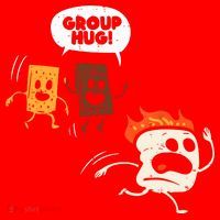 Camping Group Hug Smores Funny Marshmallow Men Women Kids Santa Hat thumb 1