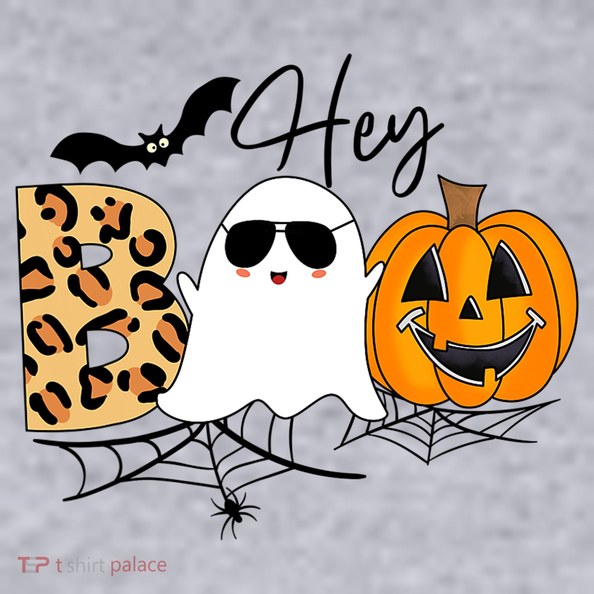 Cute Ghost Halloween Pumpkin Face Hey Boo Trendy Halloween Women's Sweatshirt