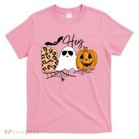 Cute Ghost Halloween Pumpkin Face Hey Boo Trendy Halloween T-Shirt thumb 0