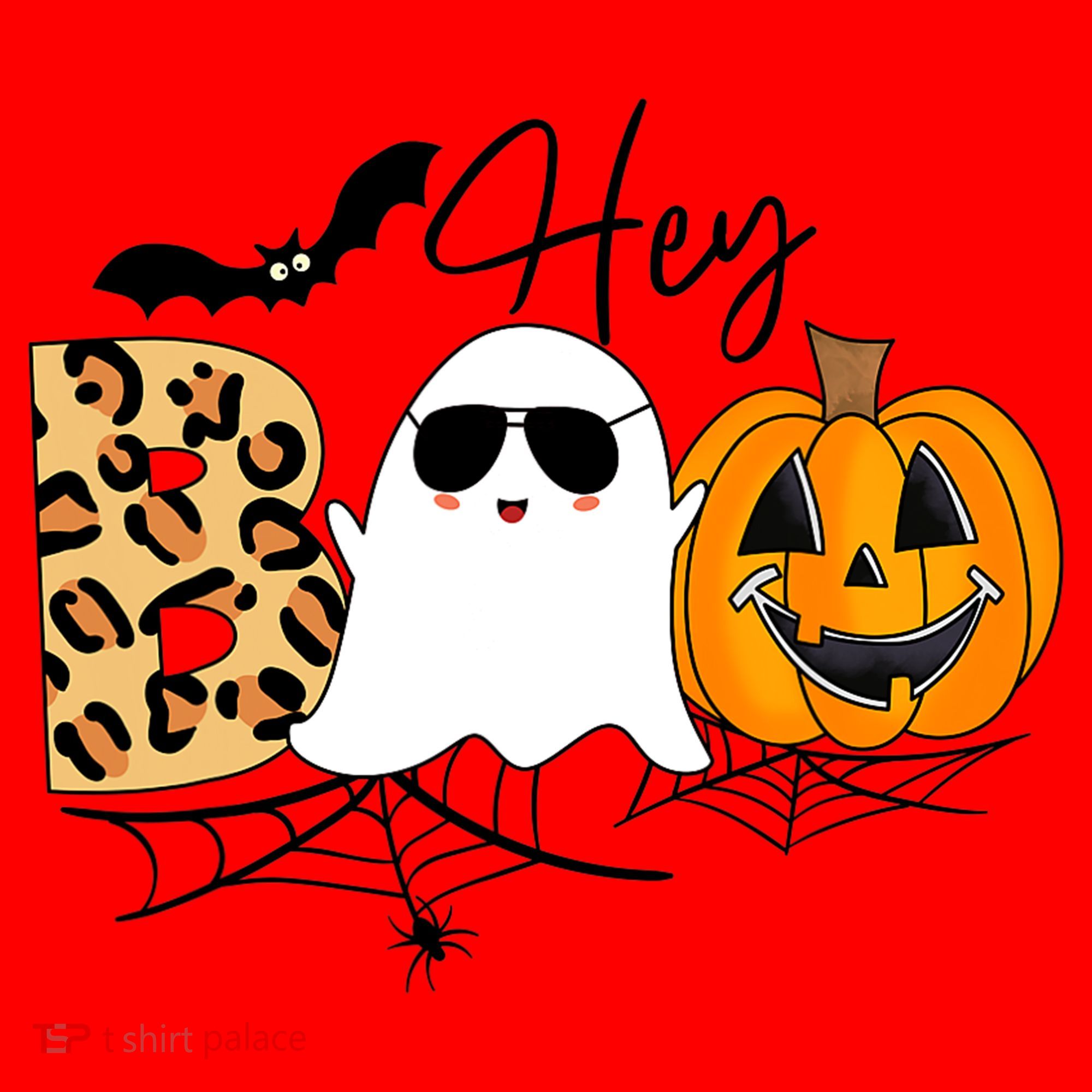 Cute Ghost Halloween Pumpkin Face Hey Boo Trendy Halloween Santa Hat