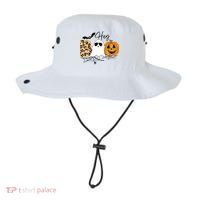Cute Ghost Halloween Pumpkin Face Hey Boo Trendy Halloween Bucket Hat thumb 0