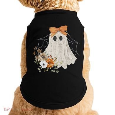 Coquette Ghost Halloween Flower Ghost Spooky Lace Ghost Doggie Tank
