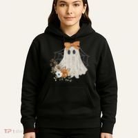 Coquette Ghost Halloween Flower Ghost Spooky Lace Ghost Hoodie thumb 5