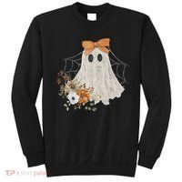 Coquette Ghost Halloween Flower Ghost Spooky Lace Ghost Sweatshirt thumb 0