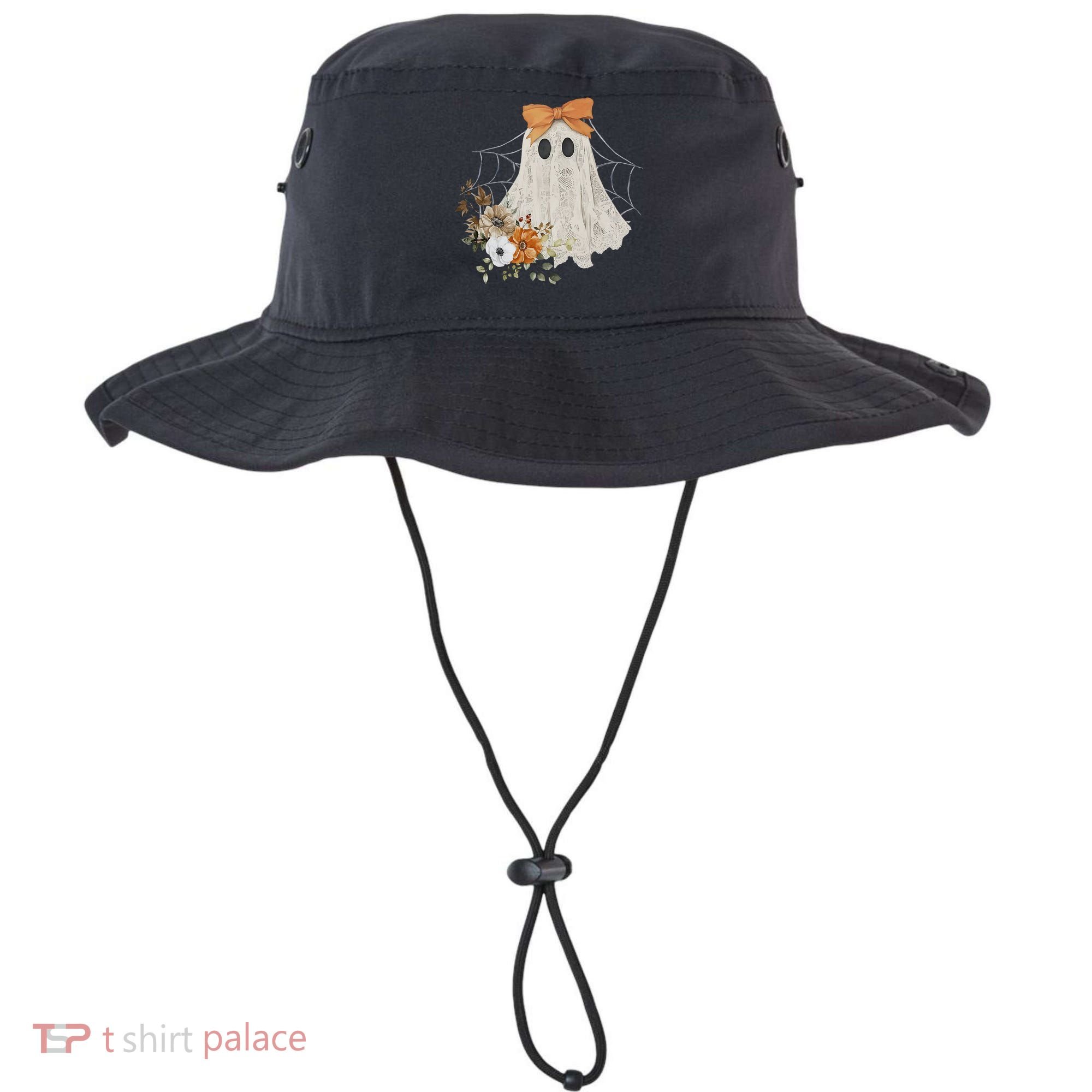 Coquette Ghost Halloween Flower Ghost Spooky Lace Ghost Bucket Hat