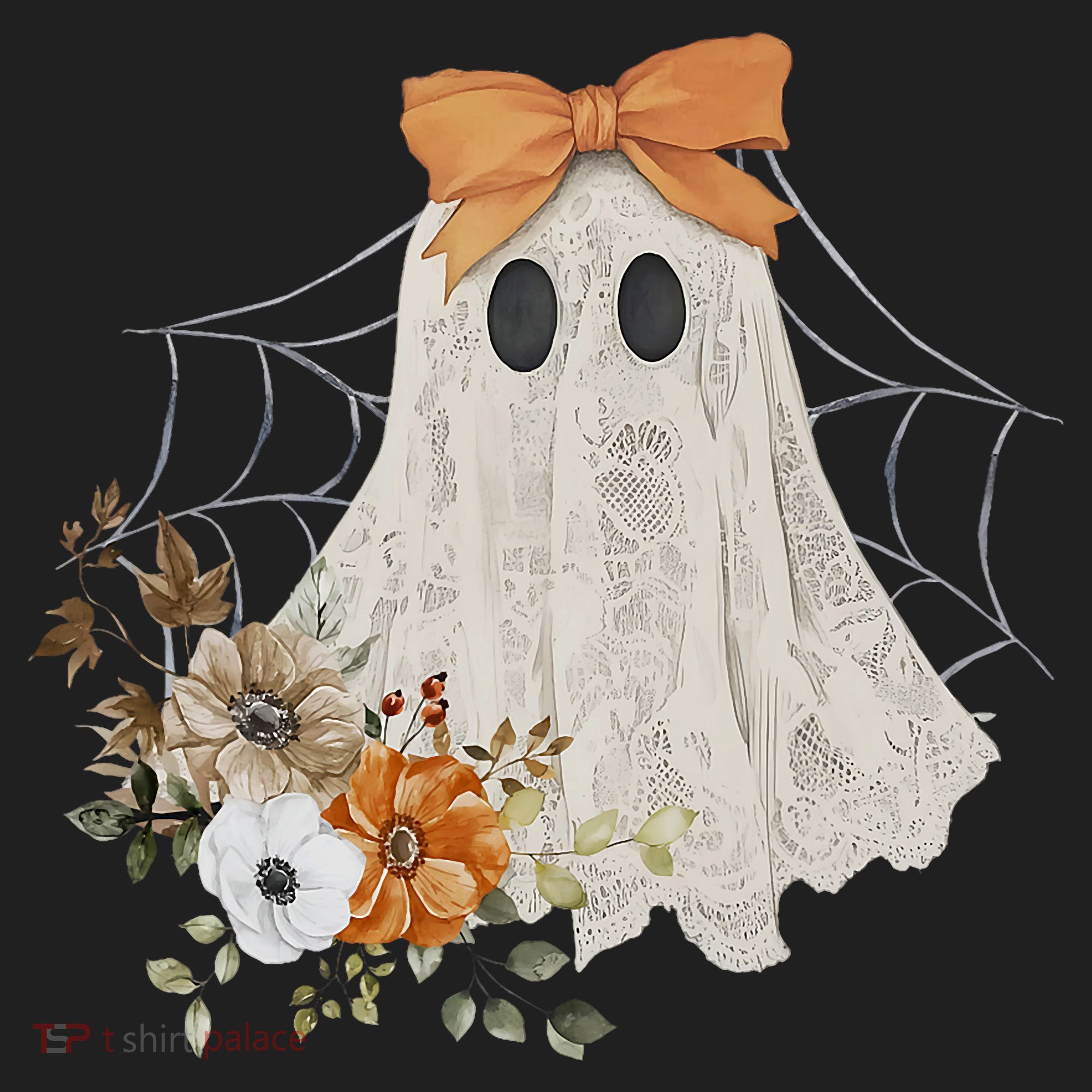 Coquette Ghost Halloween Flower Ghost Spooky Lace Ghost Beanie