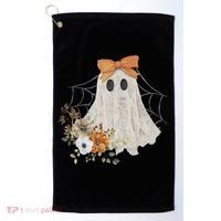 Coquette Ghost Halloween Flower Ghost Spooky Lace Ghost Golf Towel thumb 0