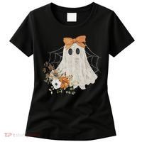 Coquette Ghost Halloween Flower Ghost Spooky Lace Ghost Women's T-Shirt thumb 0