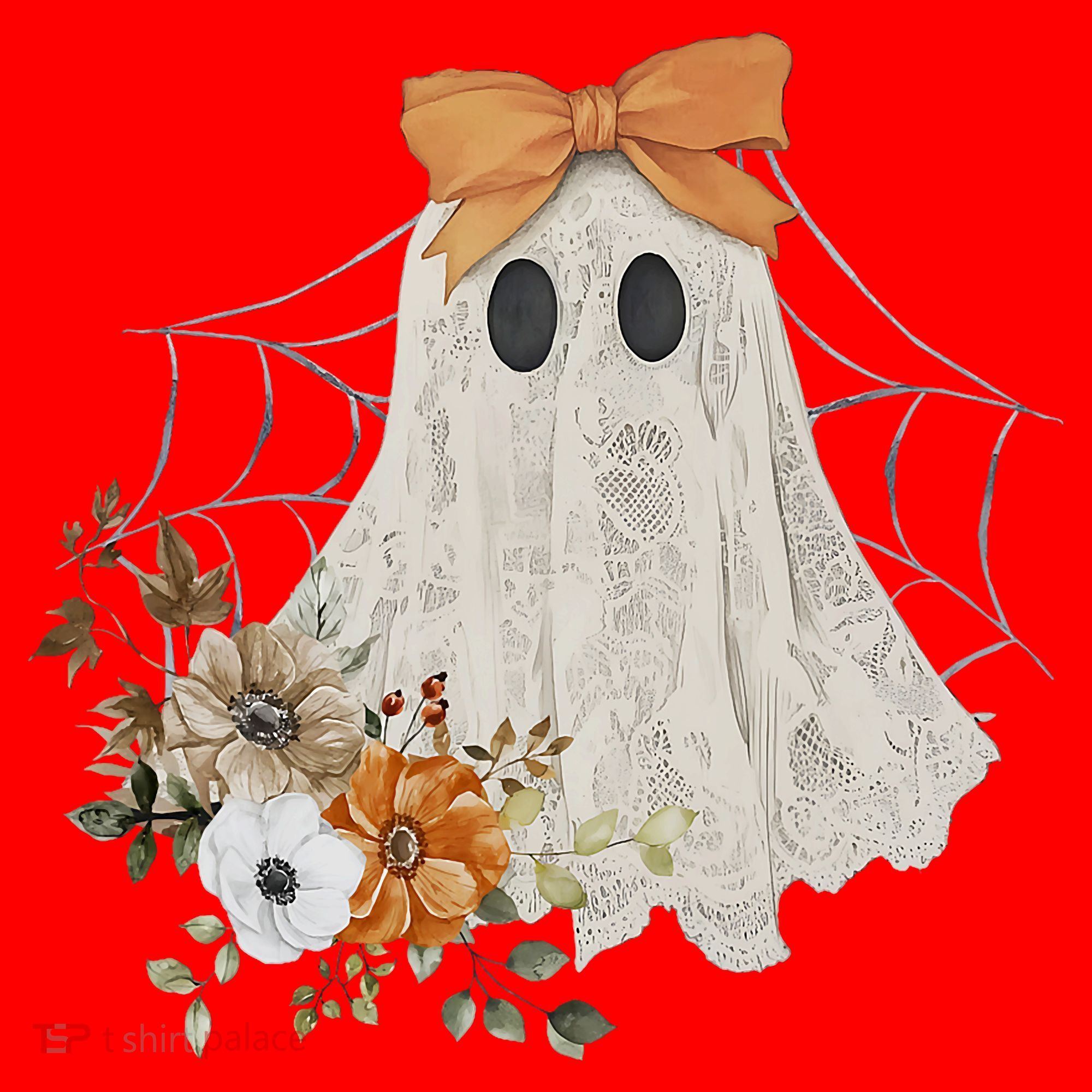 Coquette Ghost Halloween Flower Ghost Spooky Lace Ghost Santa Hat