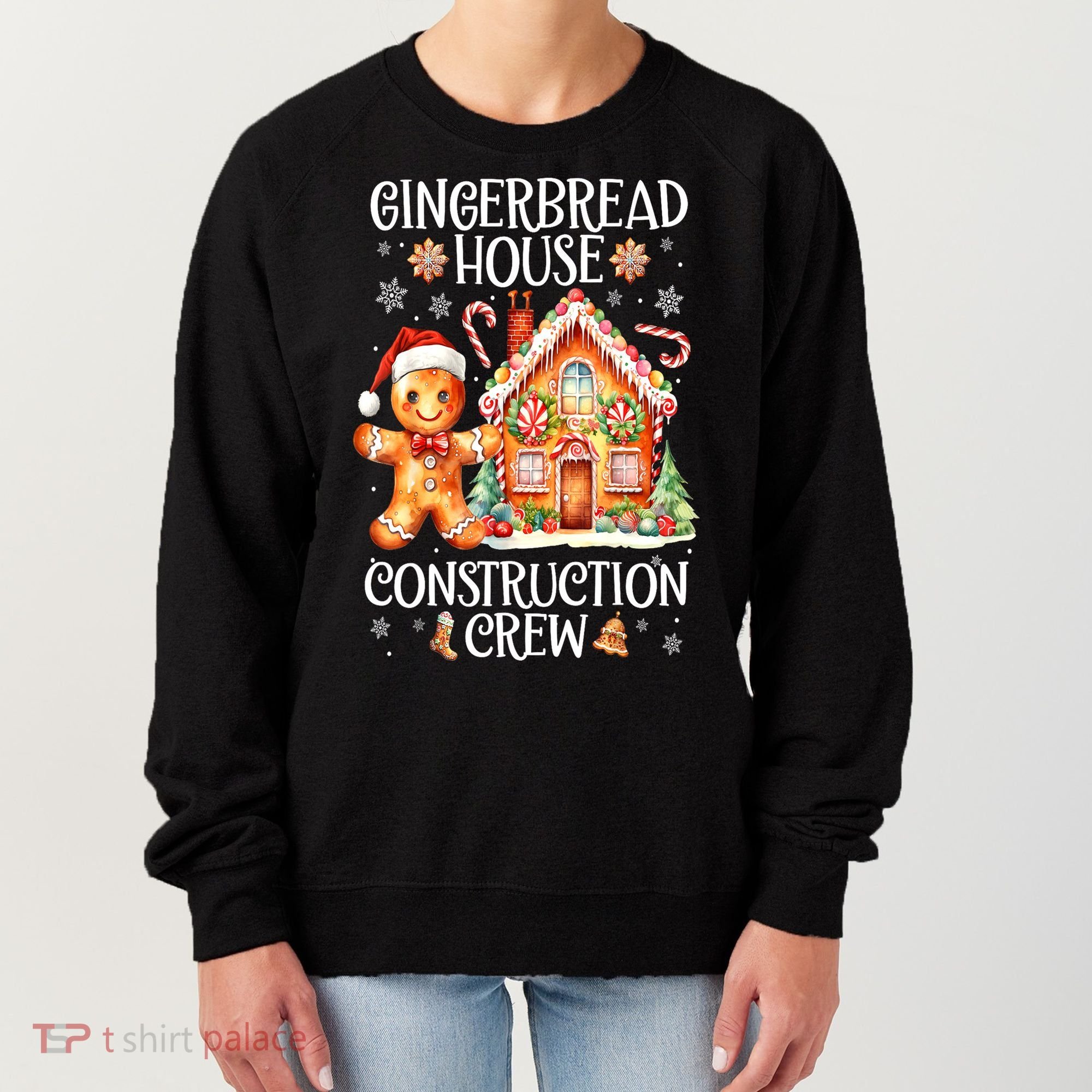 Christmas Gingerbread House Construction Xmas Crew Cookie Baking Gift Women's Sweatshirt