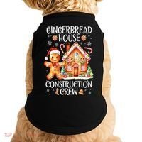 Christmas Gingerbread House Construction Xmas Crew Cookie Baking Gift Doggie Tank thumb 0