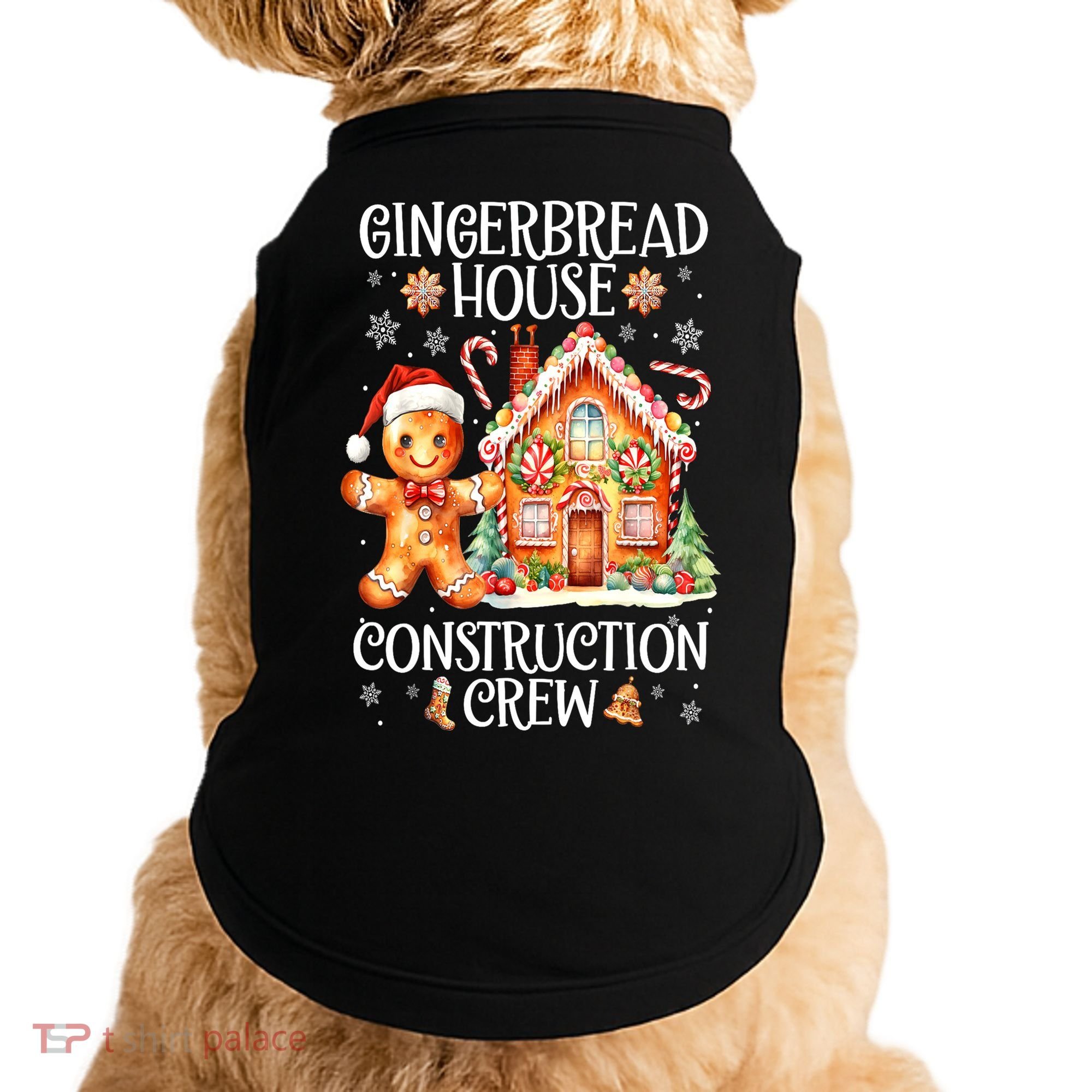 Christmas Gingerbread House Construction Xmas Crew Cookie Baking Gift Doggie Tank