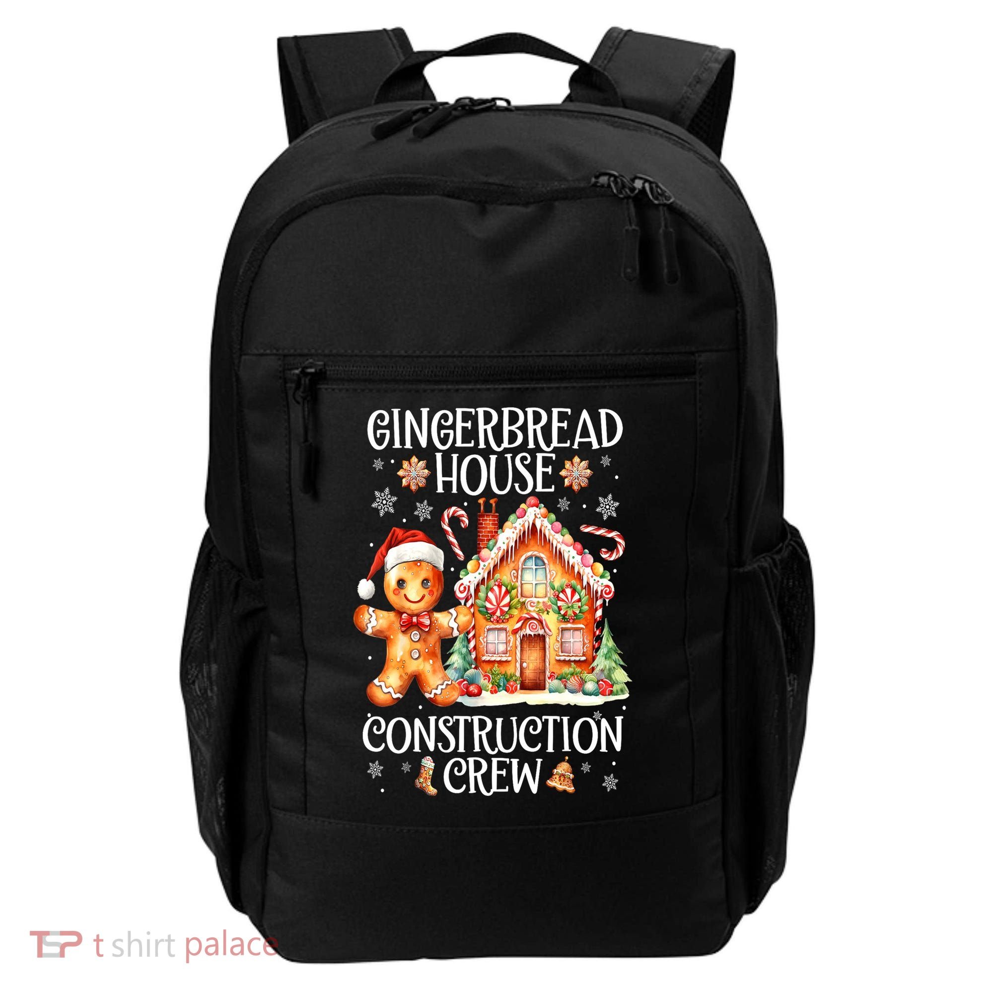 Christmas Gingerbread House Construction Xmas Crew Cookie Baking Gift Backpack